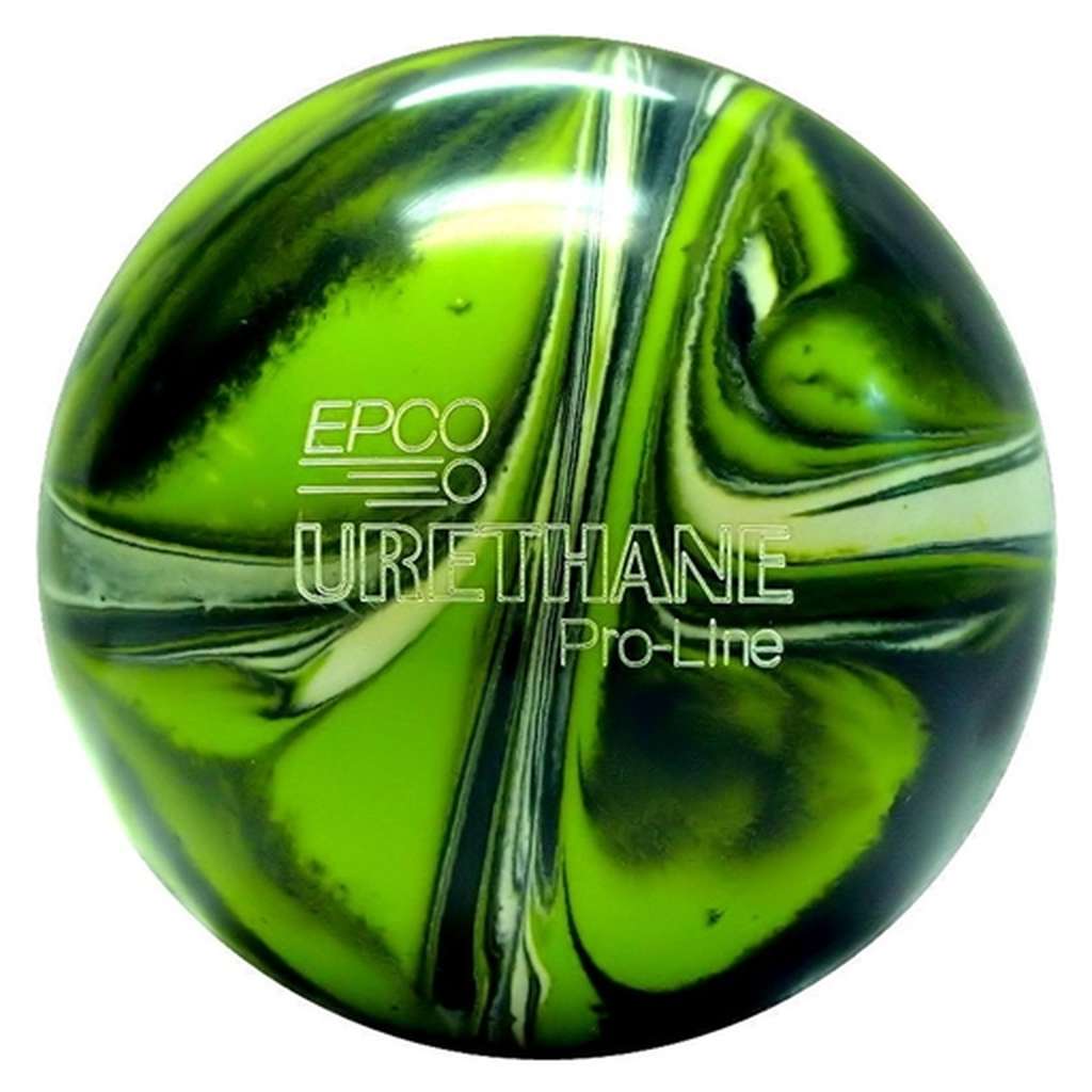 EPCO Duckpin Bowling Ball 2 Urethane Pro-Line Lime Green White & Navy Balls 