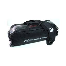 Vise Clear Top 3 Ball Roller Bowling Bag- Black