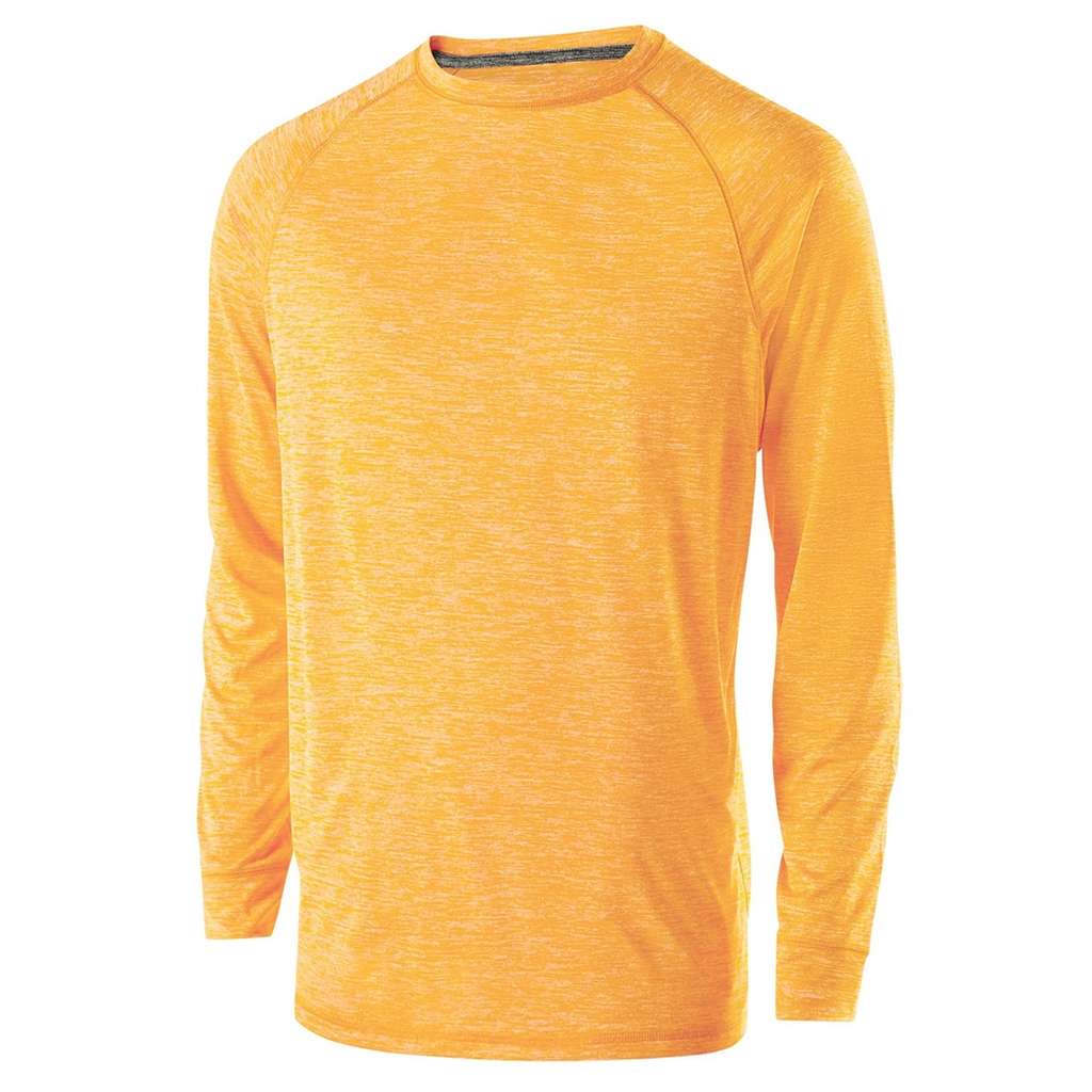 Holloway Youth Electrify 2.0 Long Sleeve Shirt Medium, Scarlet Heather