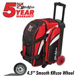 KR Cruiser Smooth Double Roller Bowling Bag- Red/White/Black