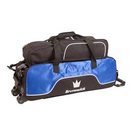 Brunswick Crown Triple Tote With Pouch Bowling Bag - Royal