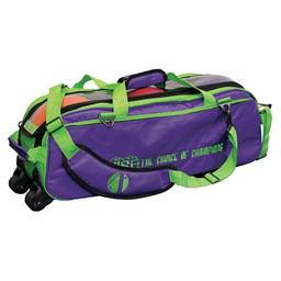 Vise Clear Top 3 Ball Roller Bowling Bag- Grape/Green