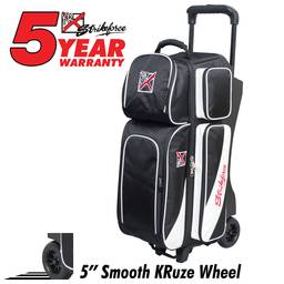 KR Strikeforce Fast Triple Roller Bowling Bag - Black/White