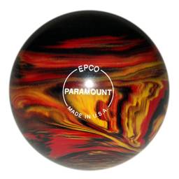 Duckpin Paramount Marbleized Bowling Ball 4 7/8"- Black/Red/Yellow