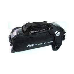 Vise Clear Top 3 Ball Deluxe Roller Bowling Bag- Black