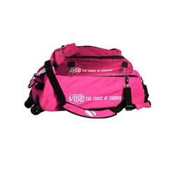 Vise Clear Top 3 Ball Deluxe Roller Bowling Bag- Pink