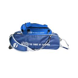 Vise Clear Top 3 Ball Deluxe Roller Bowling Bag- Blue/White