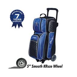 KR Strikeforce Royal Flush Triple Roller Bowling Bag - Royal