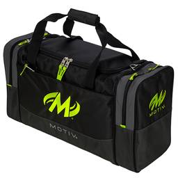 Motiv Shock Double Deluxe Tote Bowling Bag- Grey/Lime