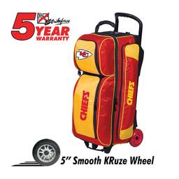 NFL Kansas City Chiefs Triple Roller Bowling Bag- Red/Yellow