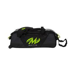 Motiv Ballistix Triple Tote Roller Bowling Bag- Grey/Lime
