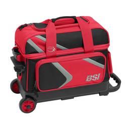 BSI Dash Double Roller Bowling Bag - Black/Red/Gray