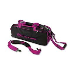 Vise Clear Top 3 Ball Roller Bowling Bag - Black/Pink