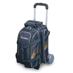 900 Global Deluxe 2 Ball Roller Bowling Bag- Blue/Gold