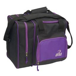 BSI Deluxe Single Ball Bowling Bag- Black/Purple