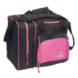BSI Deluxe Single Ball Bowling Bag- Black/Pink
