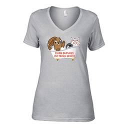 Clean Beavers Get More Wood Bowling T-Shirt