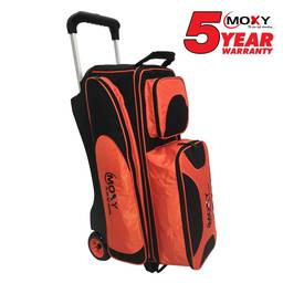 Moxy Deluxe Triple Roller Bowling Bag- Orange/Black