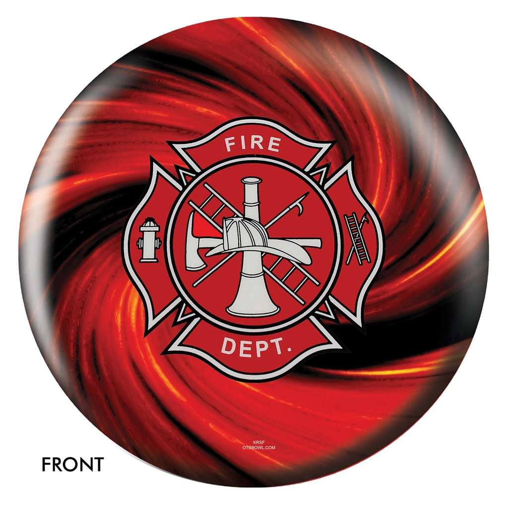 Fire Department Red Swirl Bowling Ball