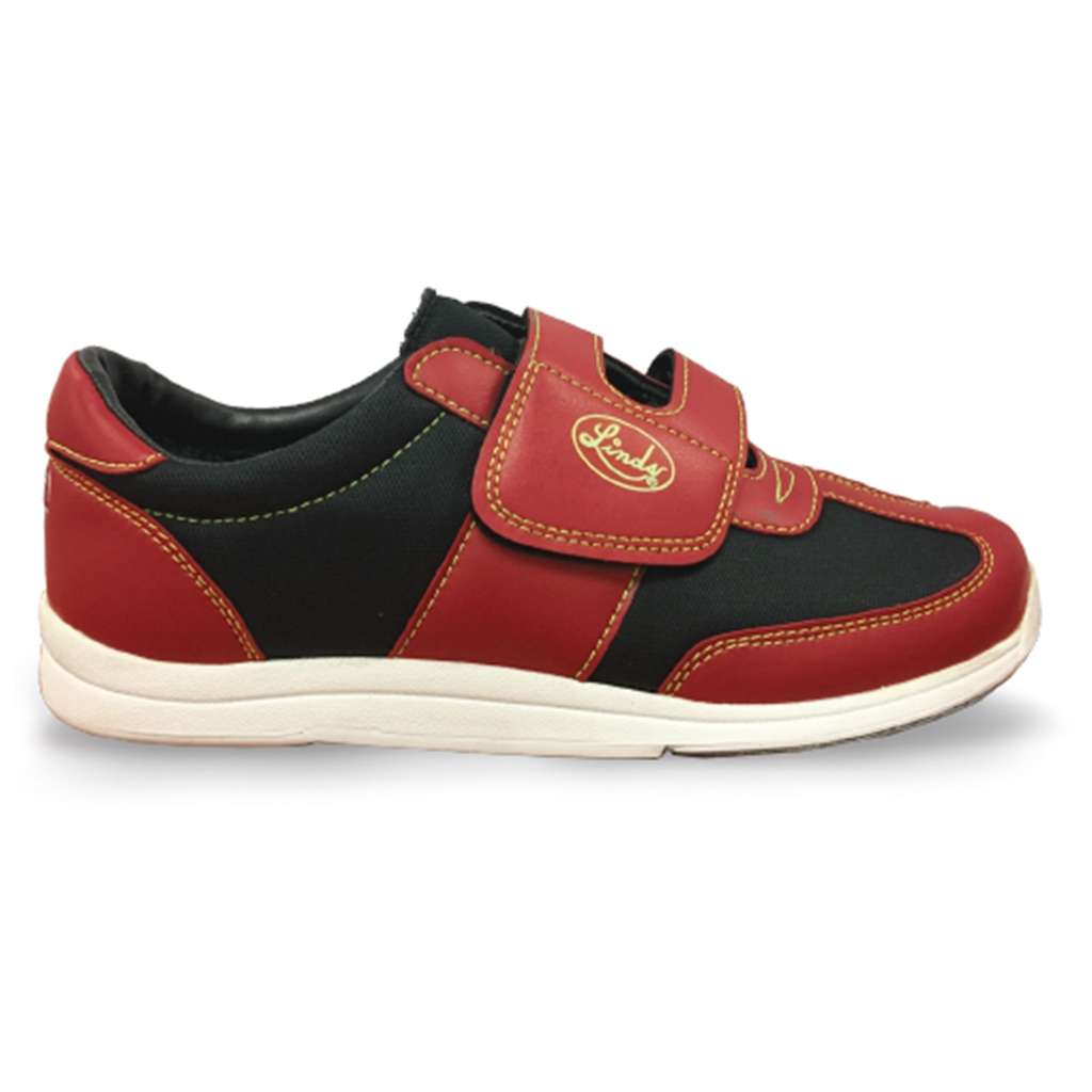 Linds Unisex Hawk Rental Bowling Shoes Red/Black- Hook and Loop