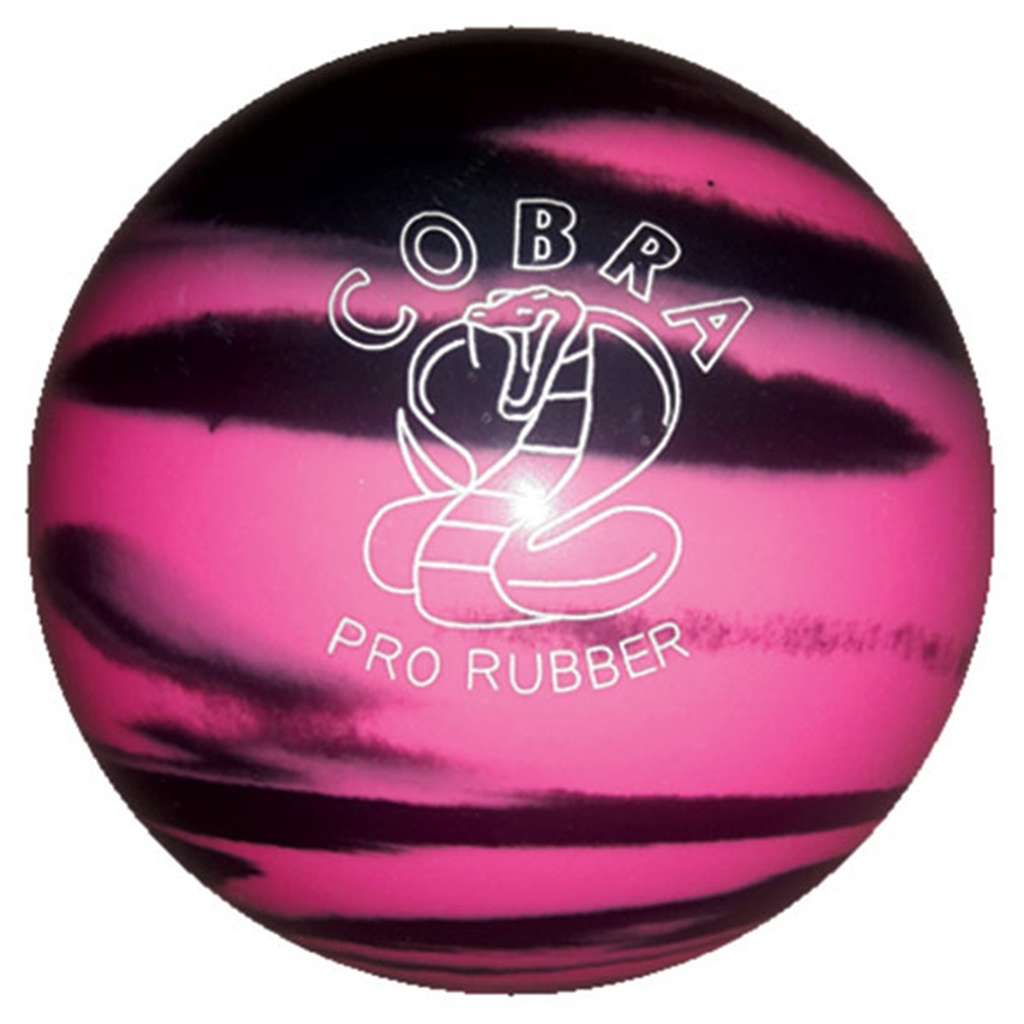 Duckpin Cobra Pro Rubber Bowling Ball 5" - Pink/Black