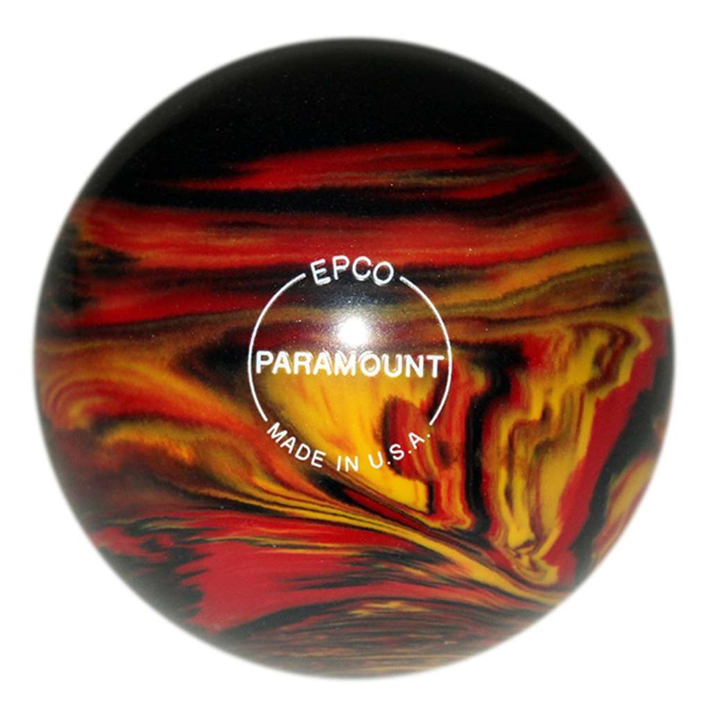 Candlepin Paramount Marbleized Bowling Ball 4.5"- Black/Red/Yellow