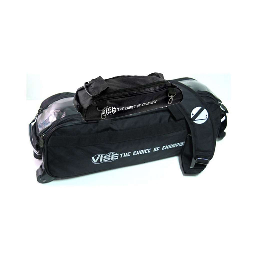 Vise Clear Top 3 Ball Deluxe Roller Bowling Bag- Black