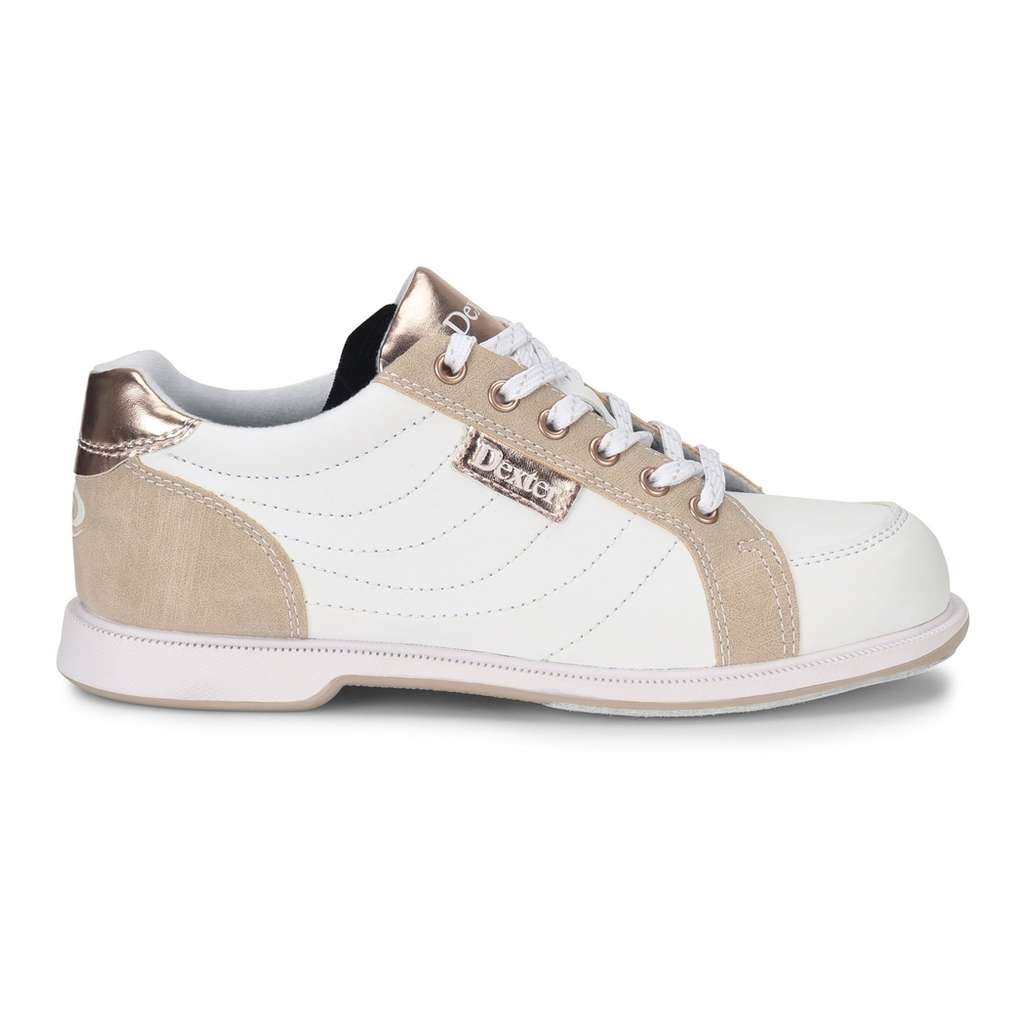 Dexter Womens Groove Iv White Nubuck Rose Gold Bowling Shoes