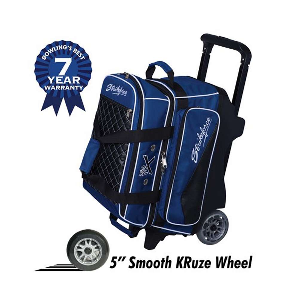 KR Strikeforce Royal Flush Double Roller Bowling Bag - Royal