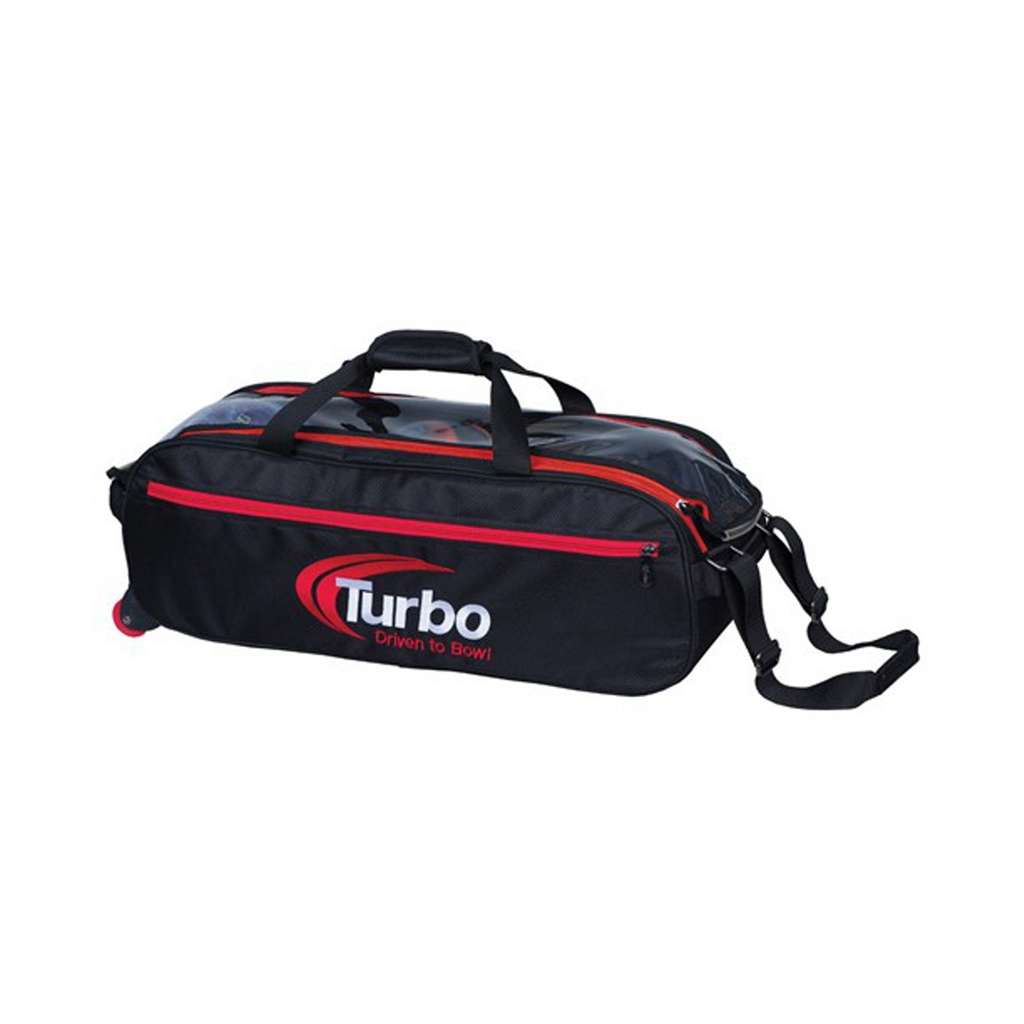 Turbo 3 Ball Pursuit Slim Triple Tote Bowling Bag - Black/Red