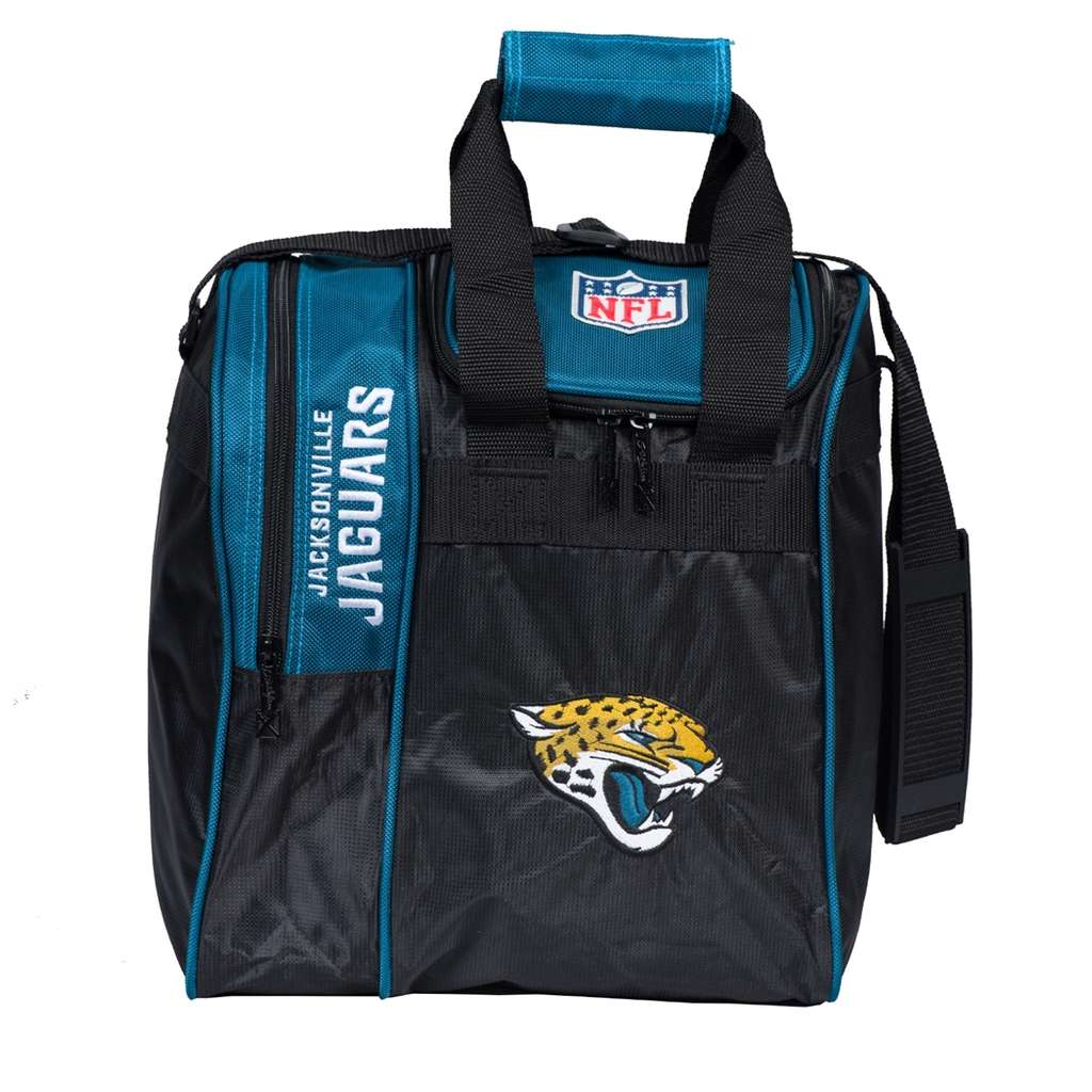 NFL Jacksonville Jaguars Single Bowling Ball Tote Bag- Aqua/Black