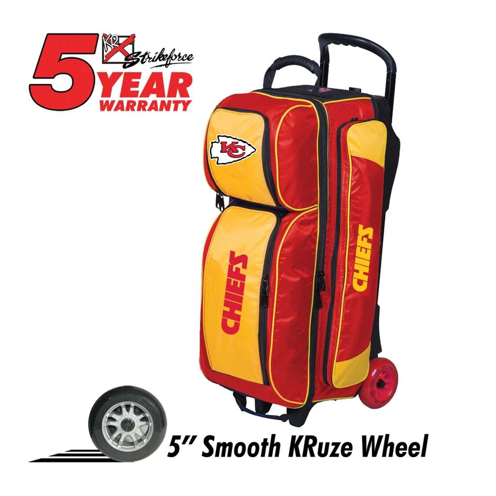 NFL Kansas City Chiefs Triple Roller Bowling Bag- Red/Yellow