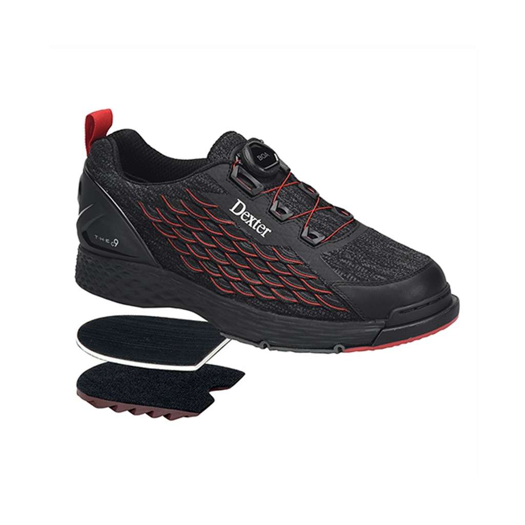 Dexter Mens C-9 Knit BOA Bowling Shoes Right Hand - Black/Red