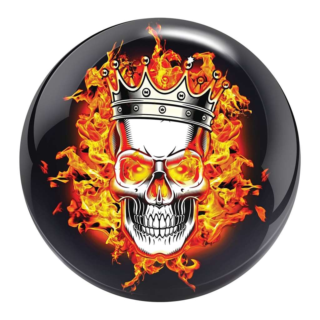 Brunswick PRE-DRILLED Flaming Skull Viz-A-Ball