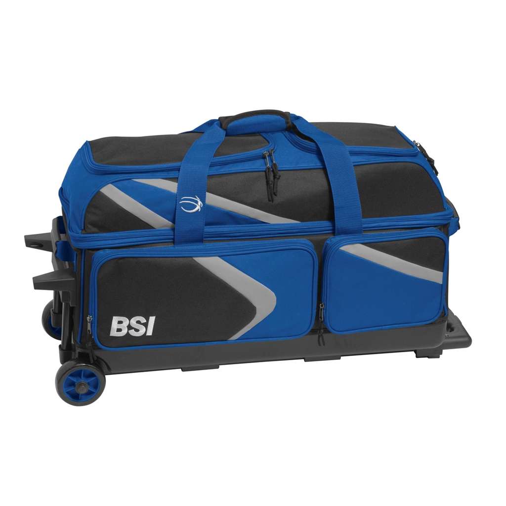 BSI Dash Triple Roller Bowling Bag- Black/Royal/Gray