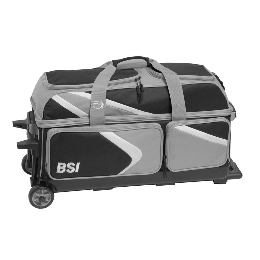 BSI Dash Triple Roller Bowling Bag- Black/Gray/White