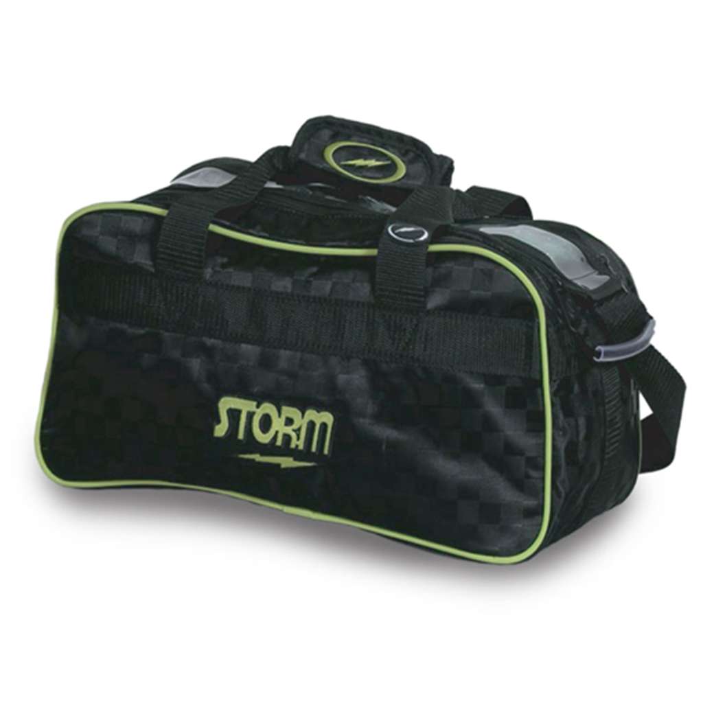 Storm 2 Ball Tote Checkered Bowling Bag- Black/Lime 