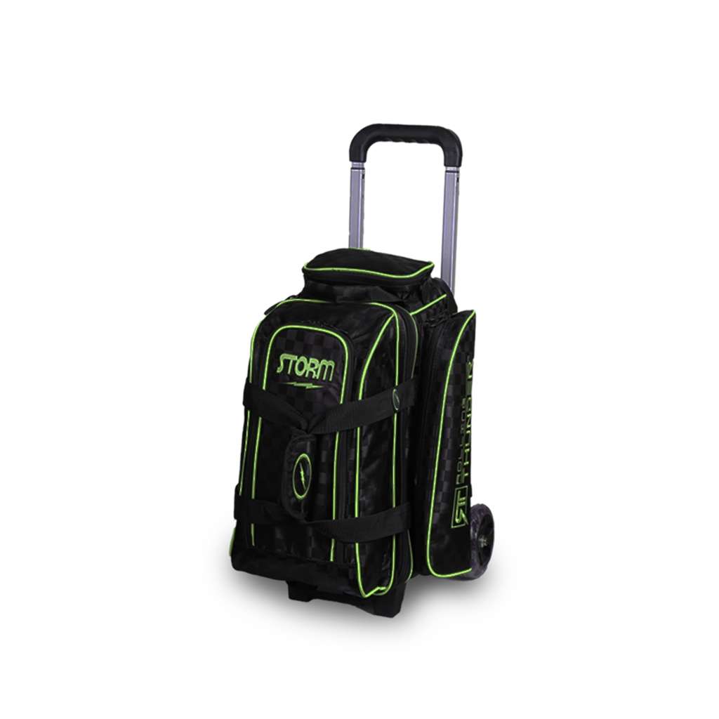 Storm 2 Ball Rolling Thunder Checkered Bowling Bag- Black/Lime