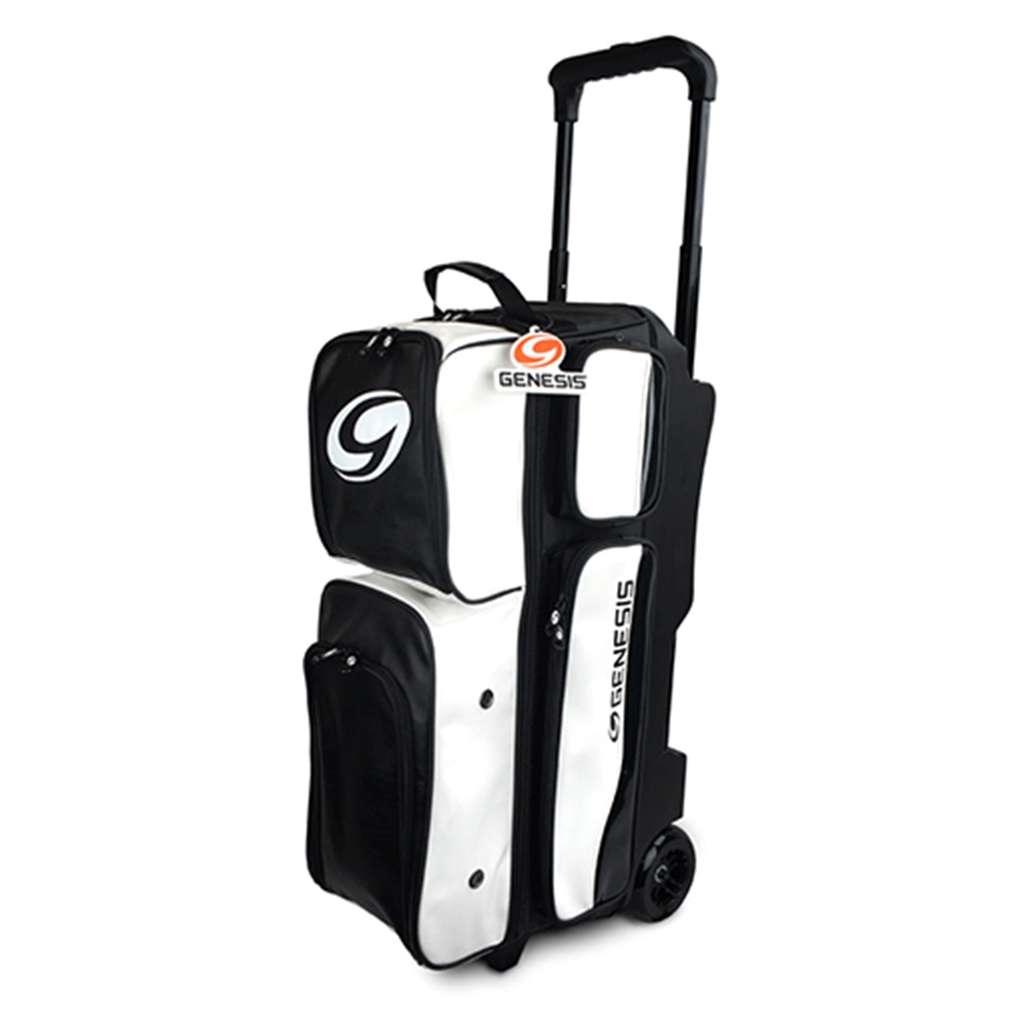 Genesis Carbon Triple Roller Bowling Bag - White/Black