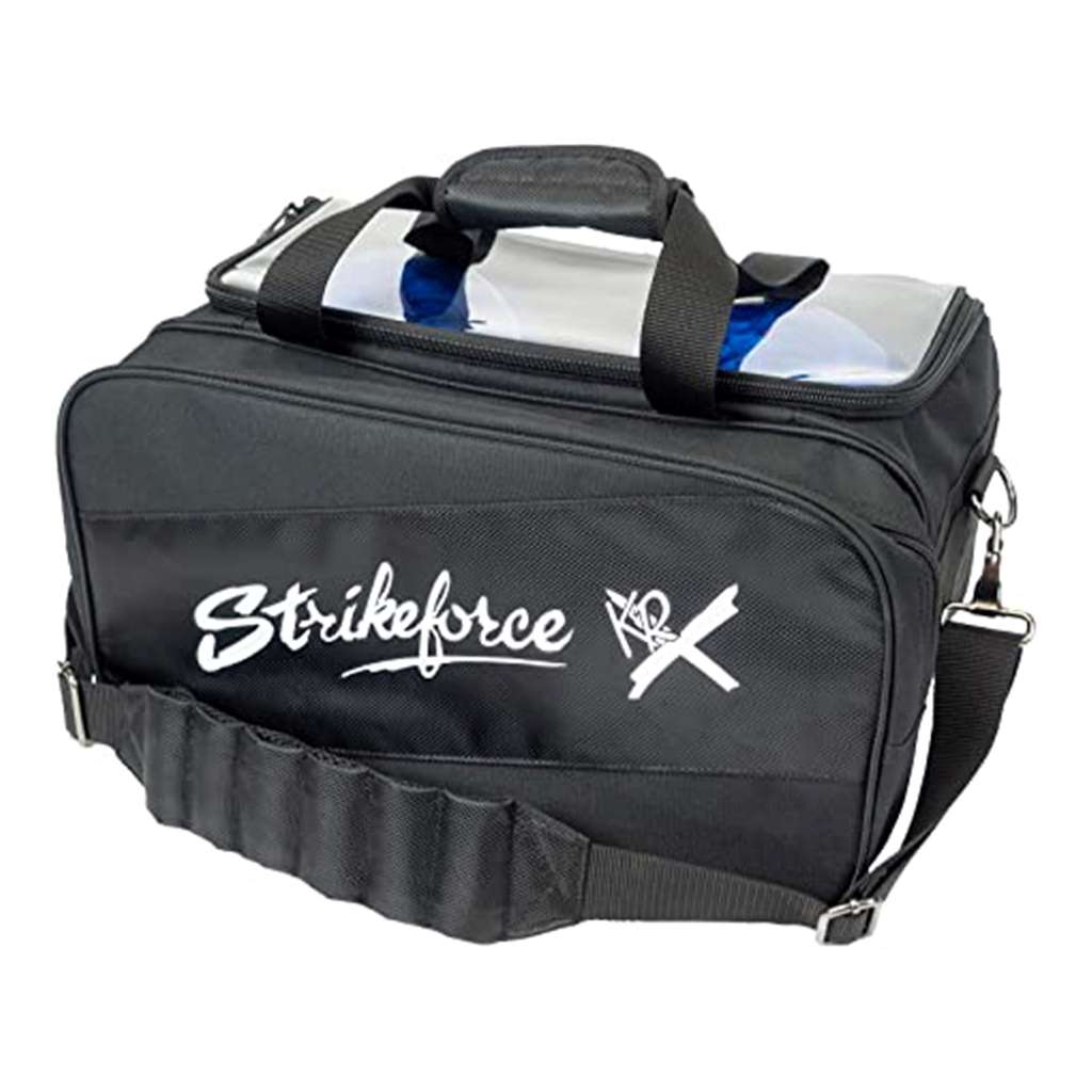 KR Strikeforce Bowling Fast Double Bowling Ball Tote w/shoes - Black