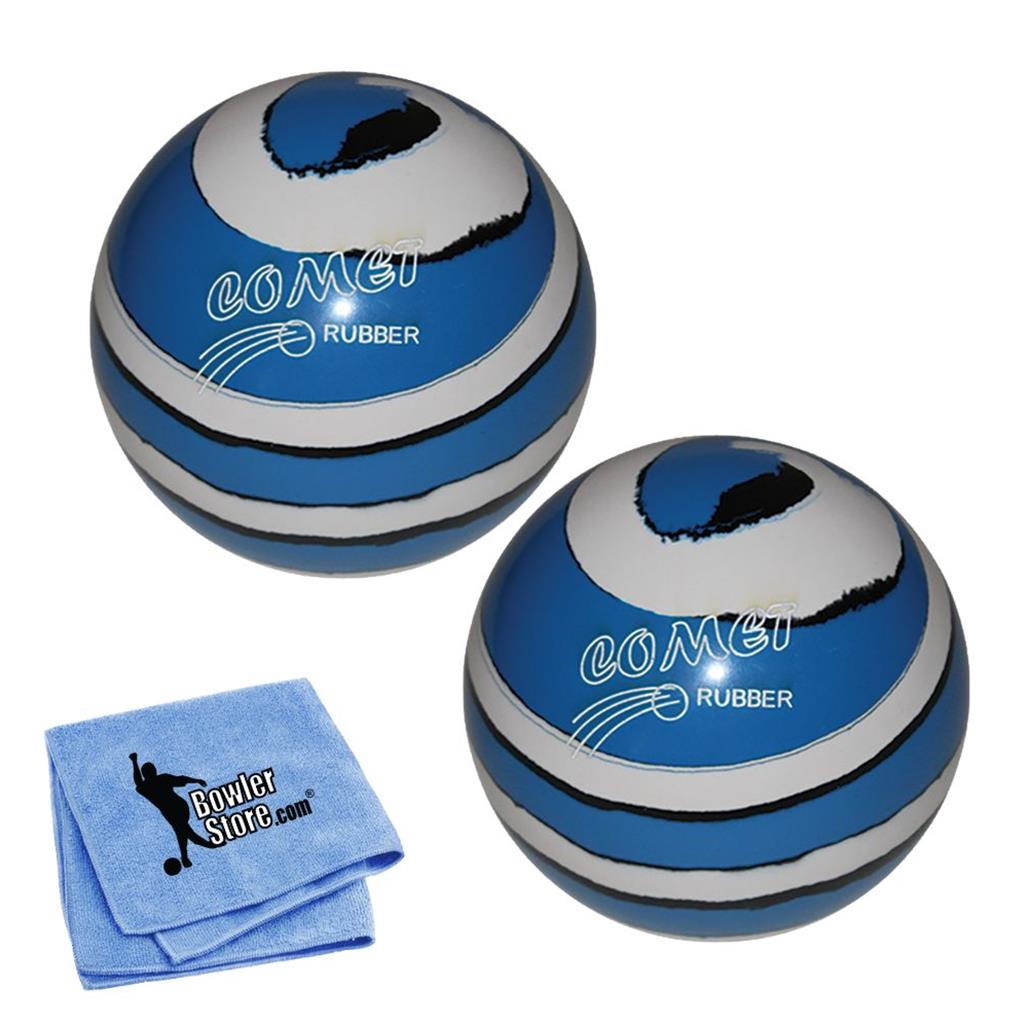 EPCO Duckpin Bowling Balls- Comet Rubber - Royal with White & Black (4 7/8 inch- 3lbs. 8 oz.) 2 Balls