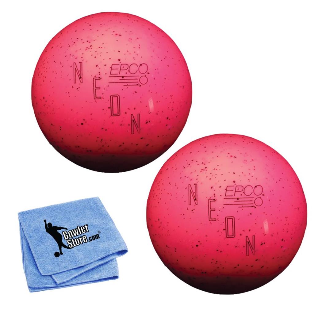 EPCO Duckpin Bowling Balls- Neon Speckled Magenta (4 3/4 inch- 3lbs. 6 oz.) 2 Balls