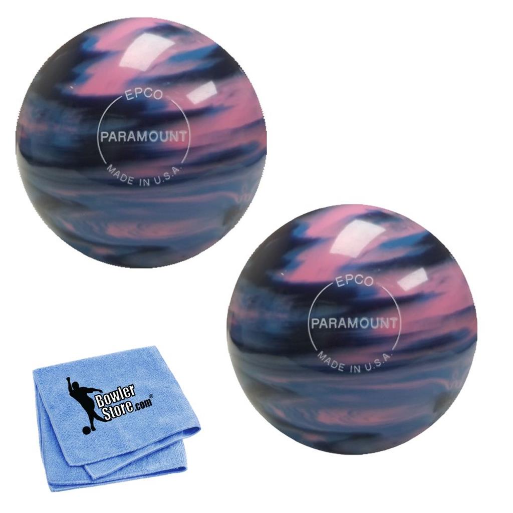 EPCO Duckpin Bowling Balls- Marbleized - Navy, Light Blue & Pink (4 3/4 inch- 3lbs. 10 oz.) 2 Balls 