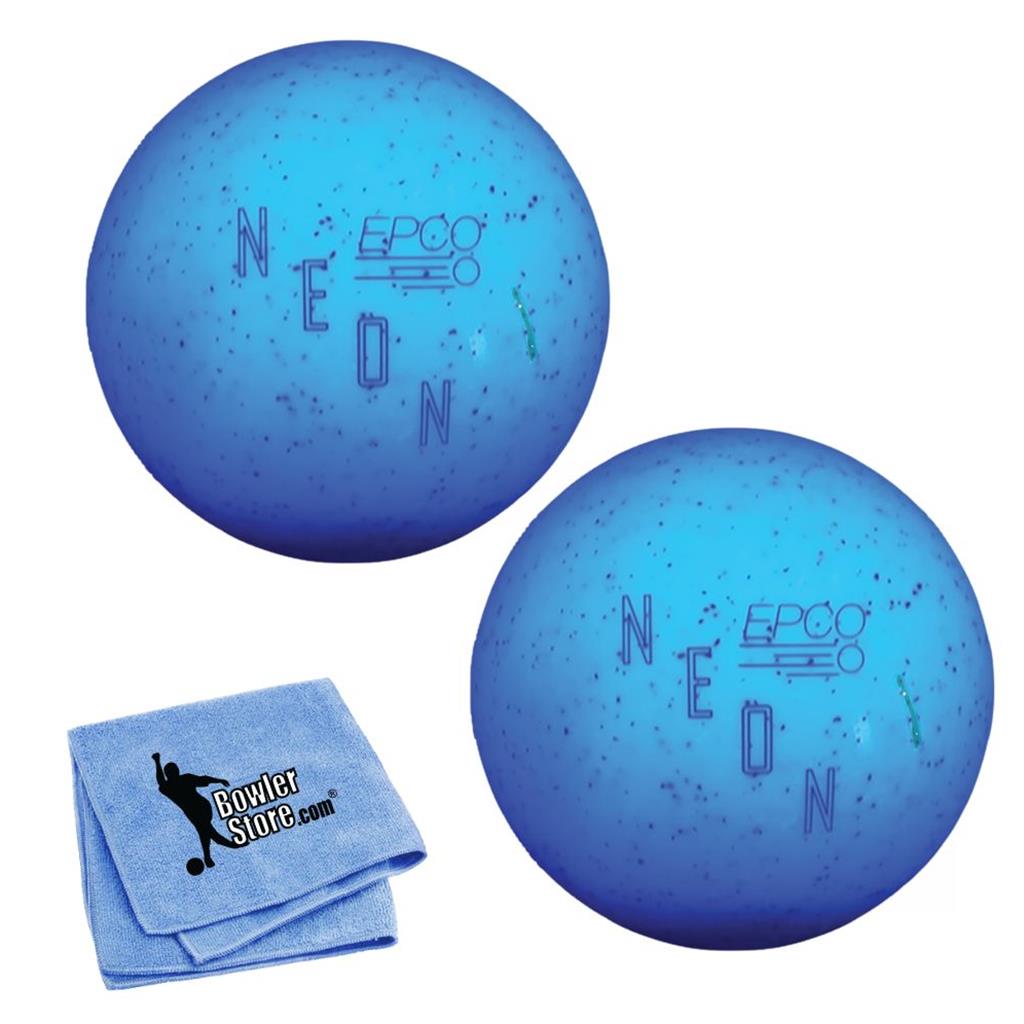 EPCO Duckpin Bowling Balls- Neon Speckled - Blue (4 3/4 inch- 3lbs. 10 oz.) 2 Balls