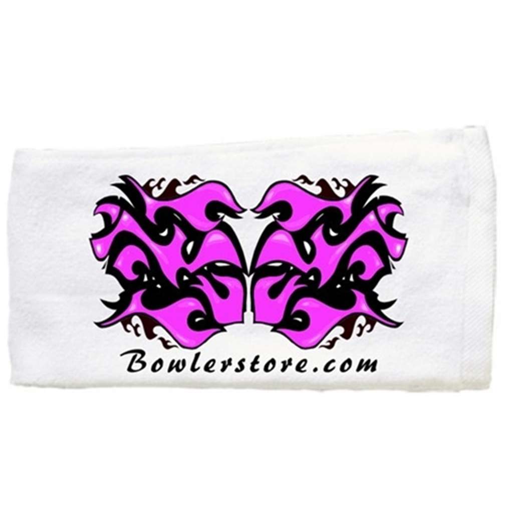 Pink Flame Themed Bowling Towel