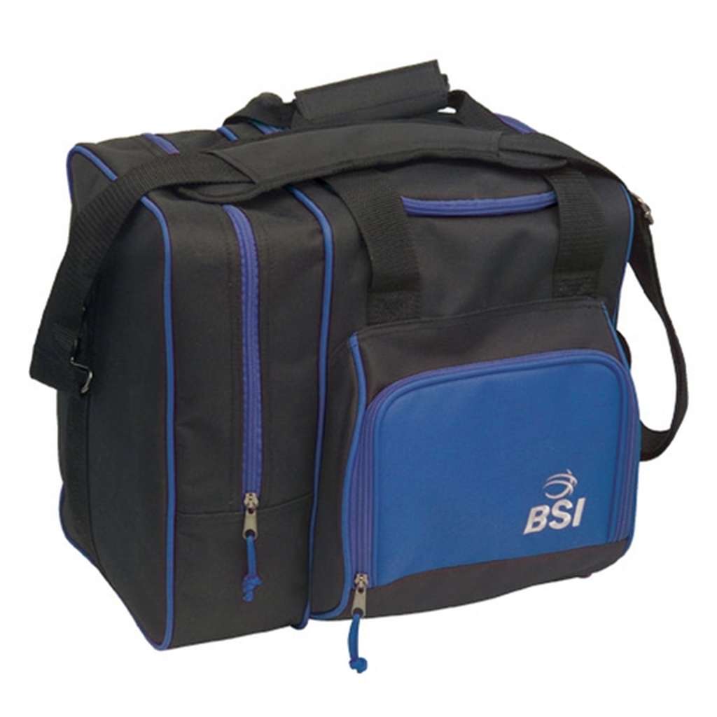 BSI Deluxe Single Ball Bowling Bag- Black/Blue