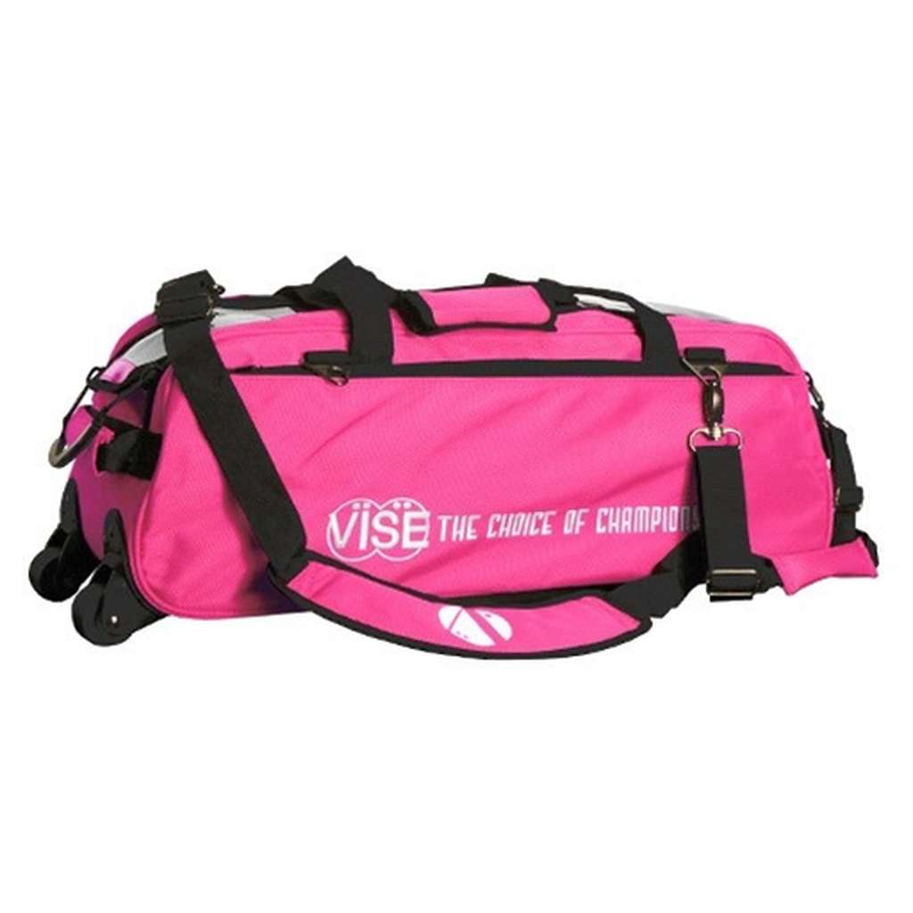 Vise Clear Top 3 Ball Roller Bowling Bag- Pink/Black